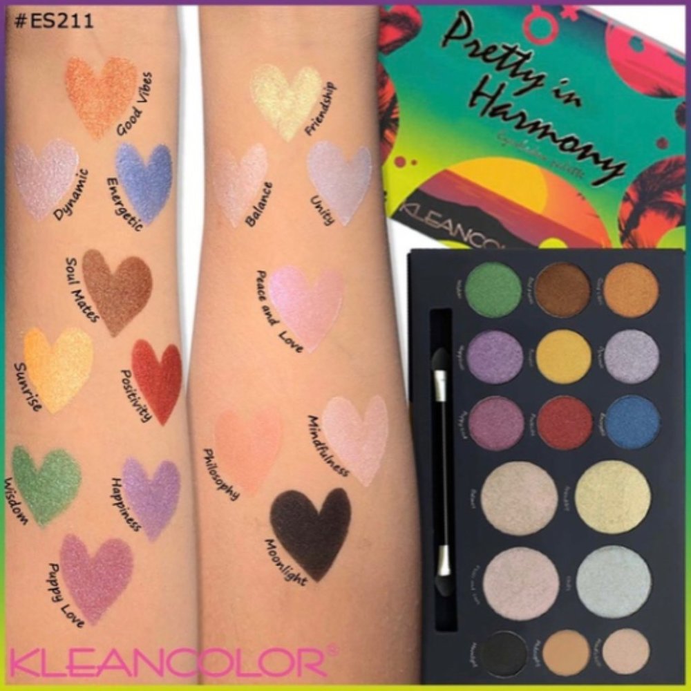 Matte and sparkly shimmer powder and cream light